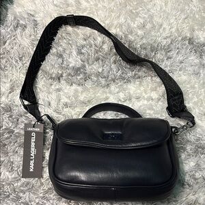 Karl Lagerfeld Black Crossbody Bag Minimalist Design